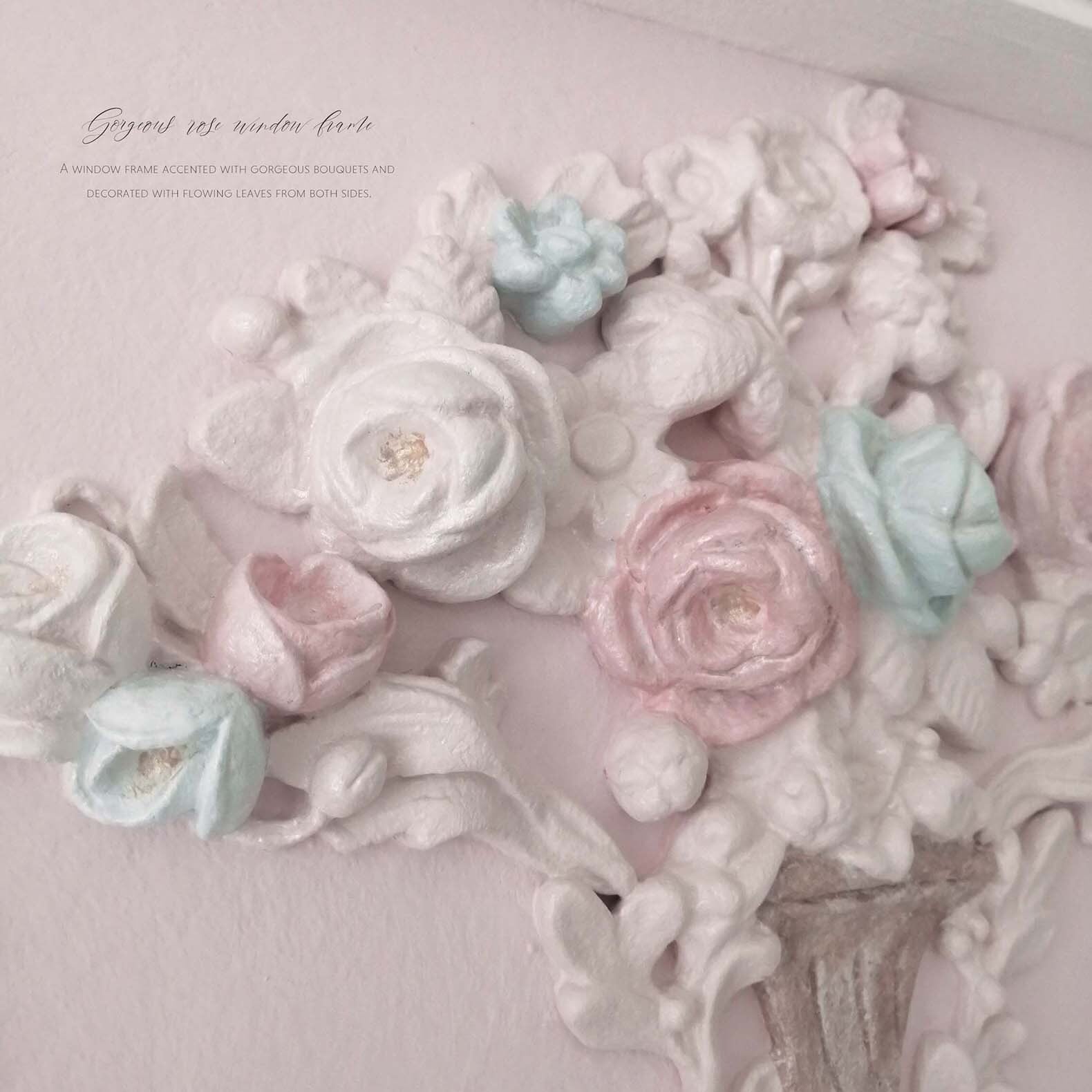 sold out』【rose＊花束 decoration】 pink＊アーチ窓フレーム [sc-126