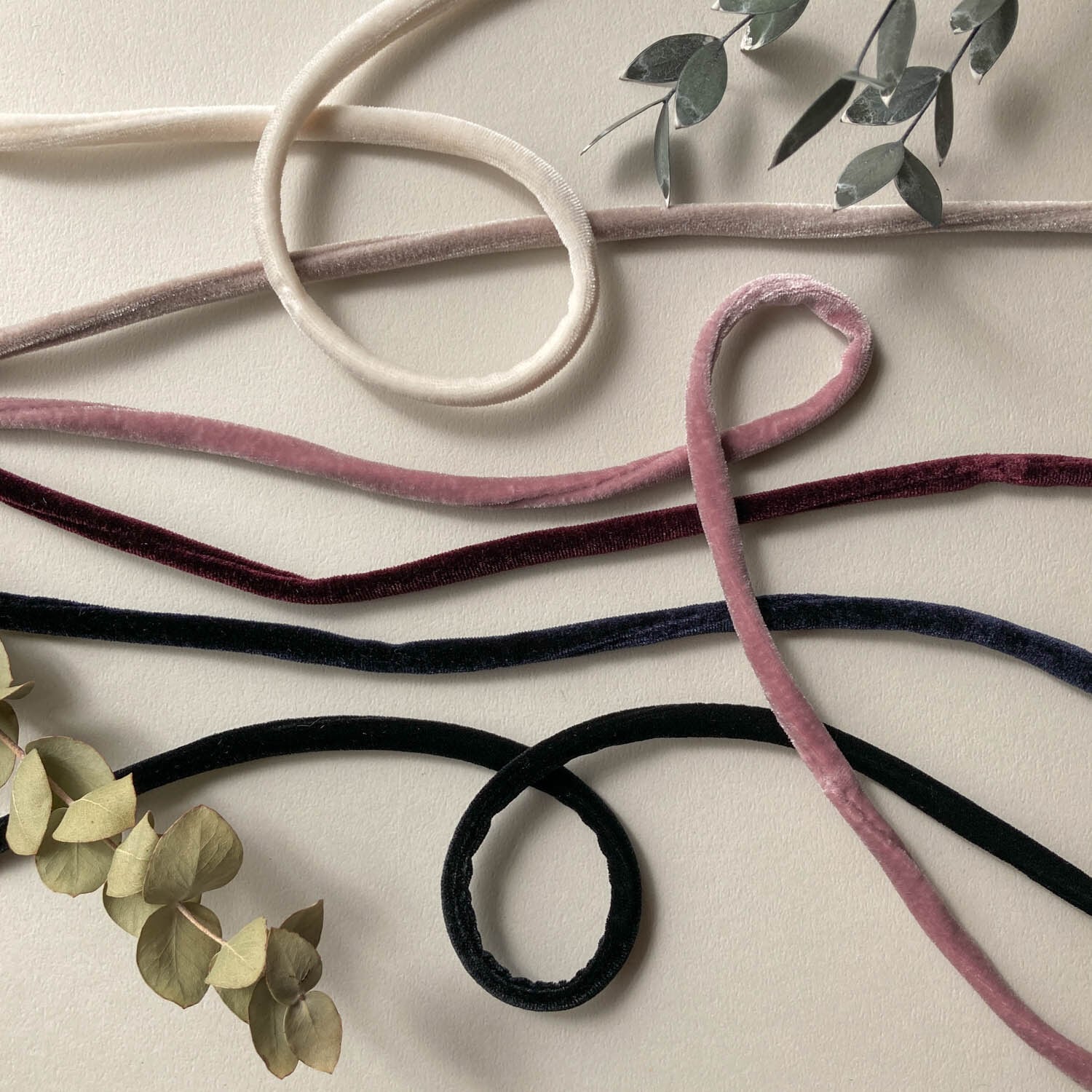 ベロア筒状ストレッチコード（50cm〜） | Dua-アクセサリーパーツショップ