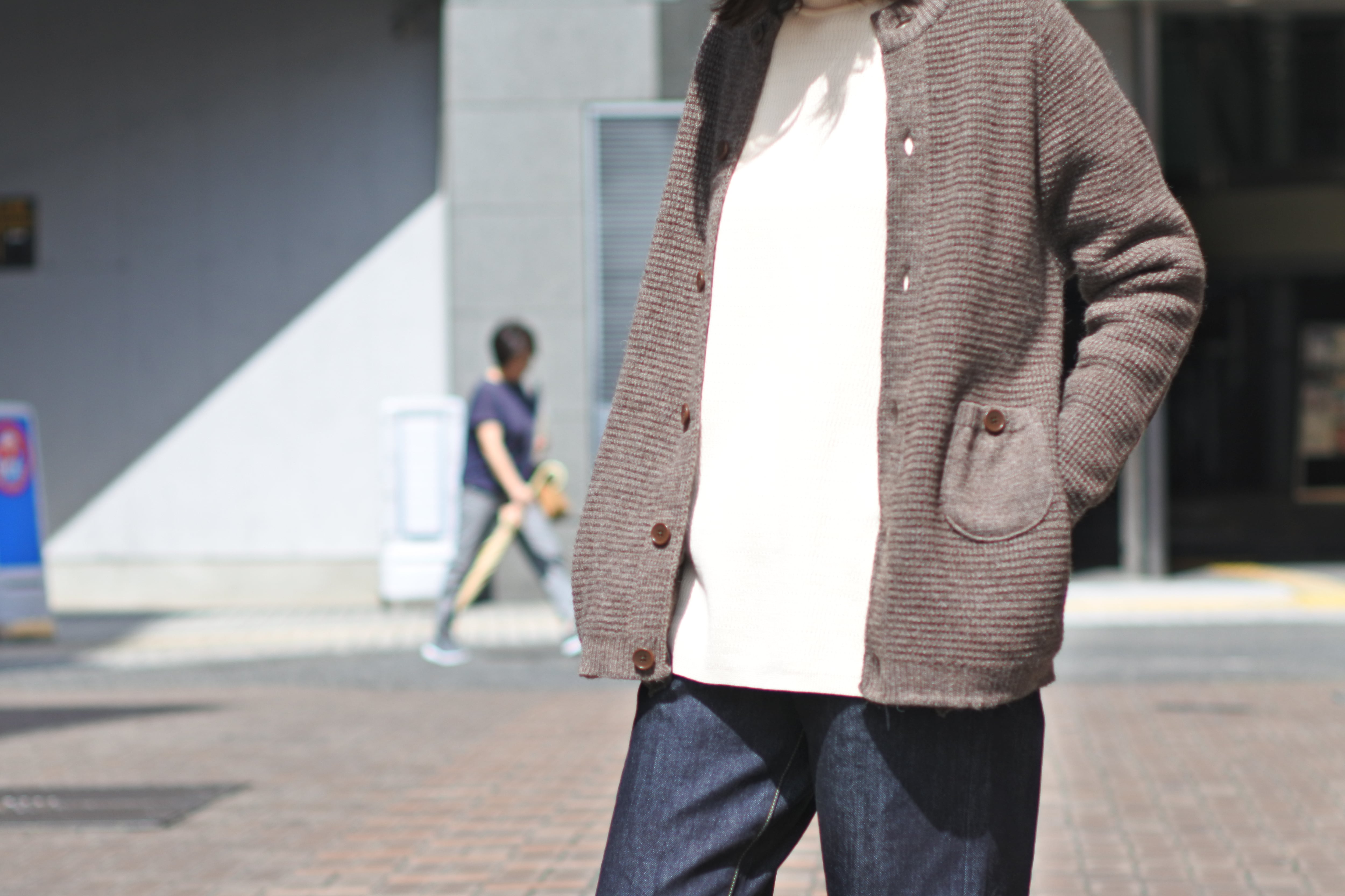 maillot】patch waffle cardigan | theater(シアター)