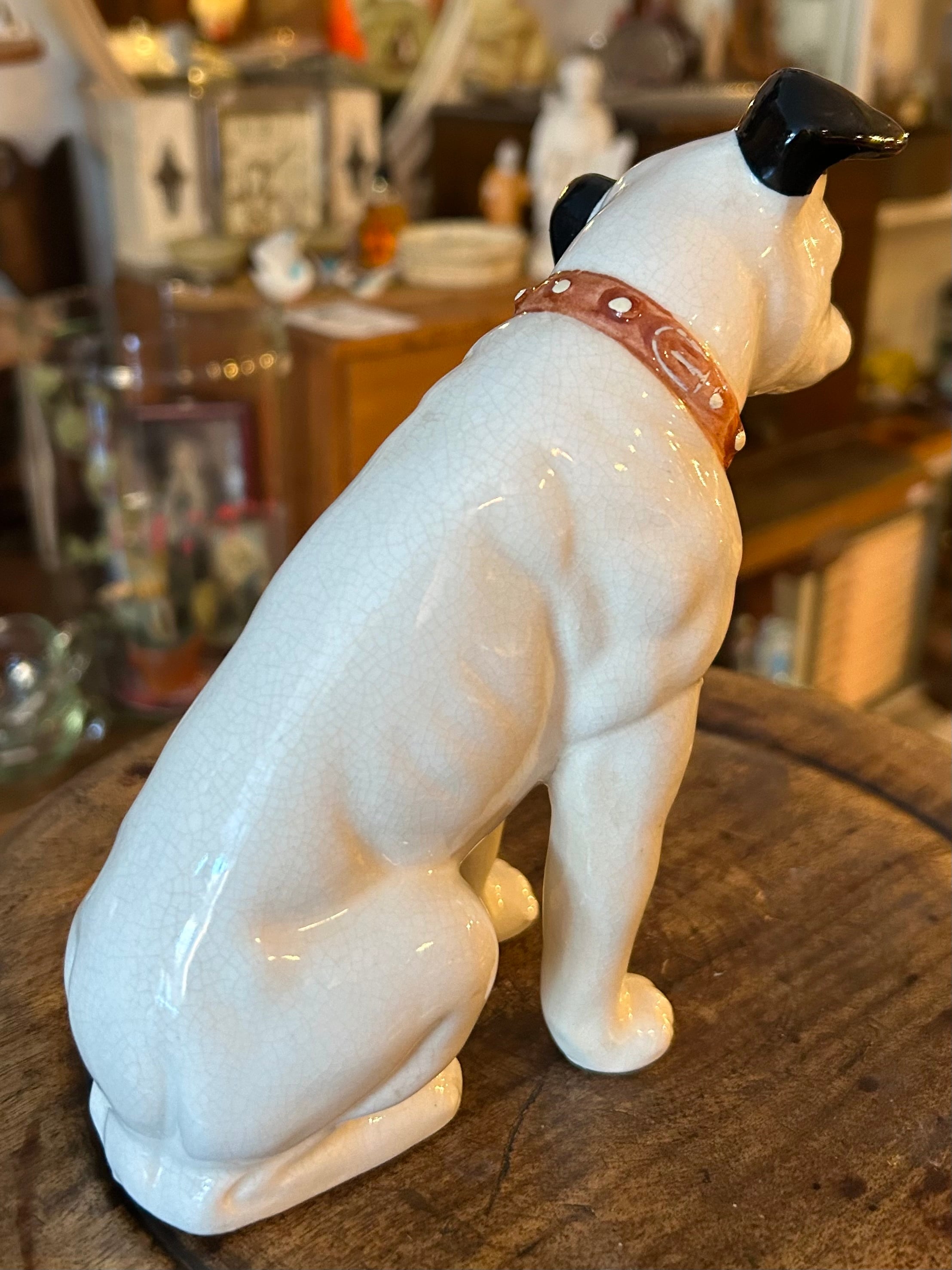 昭和レトロ Victor ビクター犬 ニッパーくん 陶器製 置物 | choice