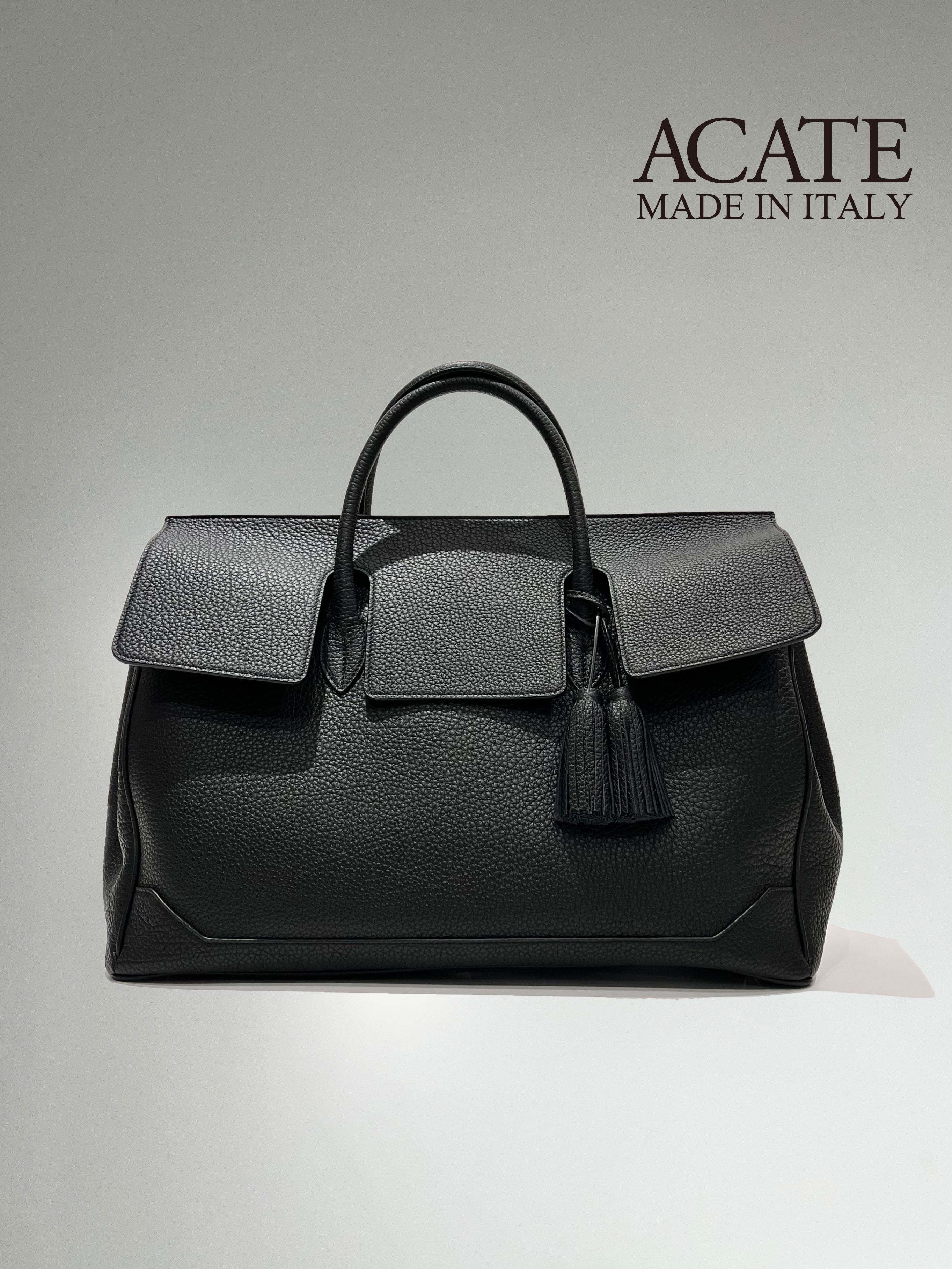 ACATE（アカーテ）OSTRO-S（オストロS）レザーボストンバッグ BLACK