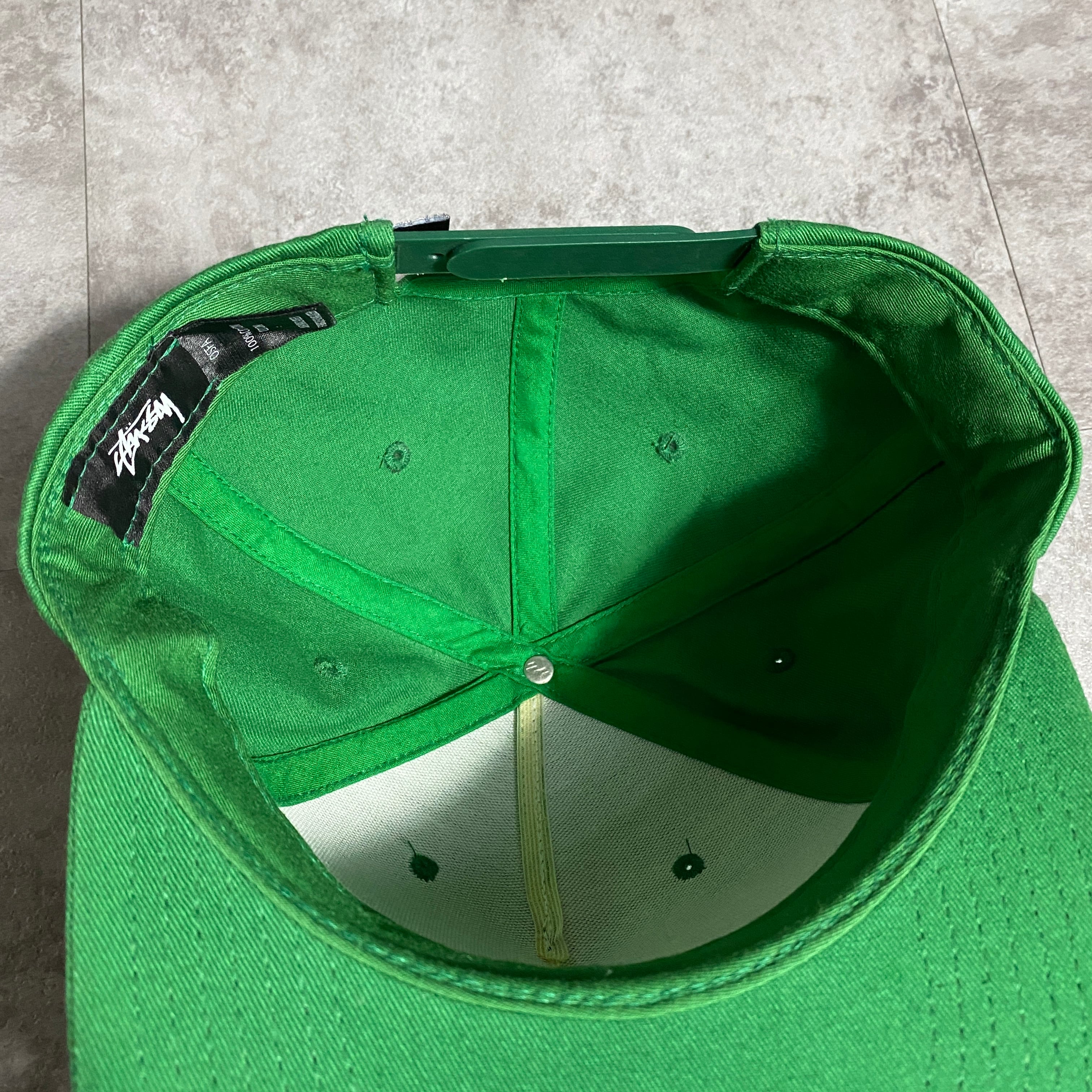 stussy ステューシー SSリンク 刺繍ロゴ スナップバック グリーン 緑