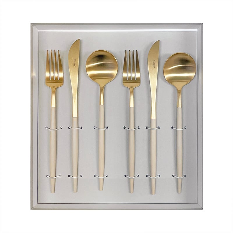 GOA ディナー 6点BOXセット アイボリー×ゴールド［ クチポール