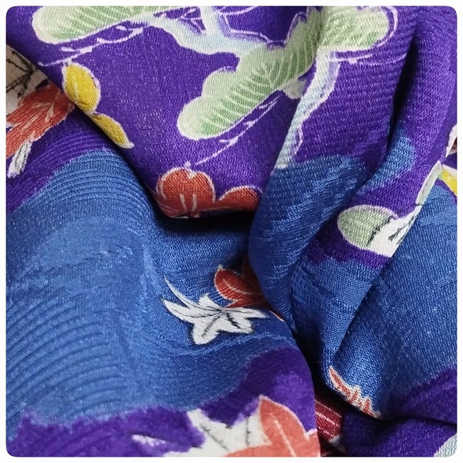 ☆ アンティーク 正絹 袷 小紋 古典文様 紫 ☆ n935 | 縁側・ちゃぶ台