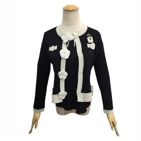 スーパービューティー アンサンブル ラメ入り 配色デザイン 花モチーフ