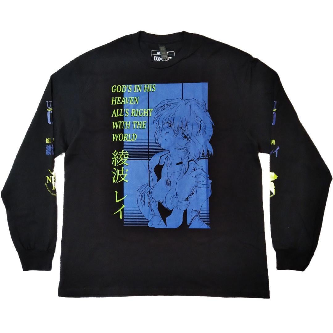 エヴァンゲリオン 長袖Tシャツ XLサイズ 黒 綾波レイ アニメT ロンT