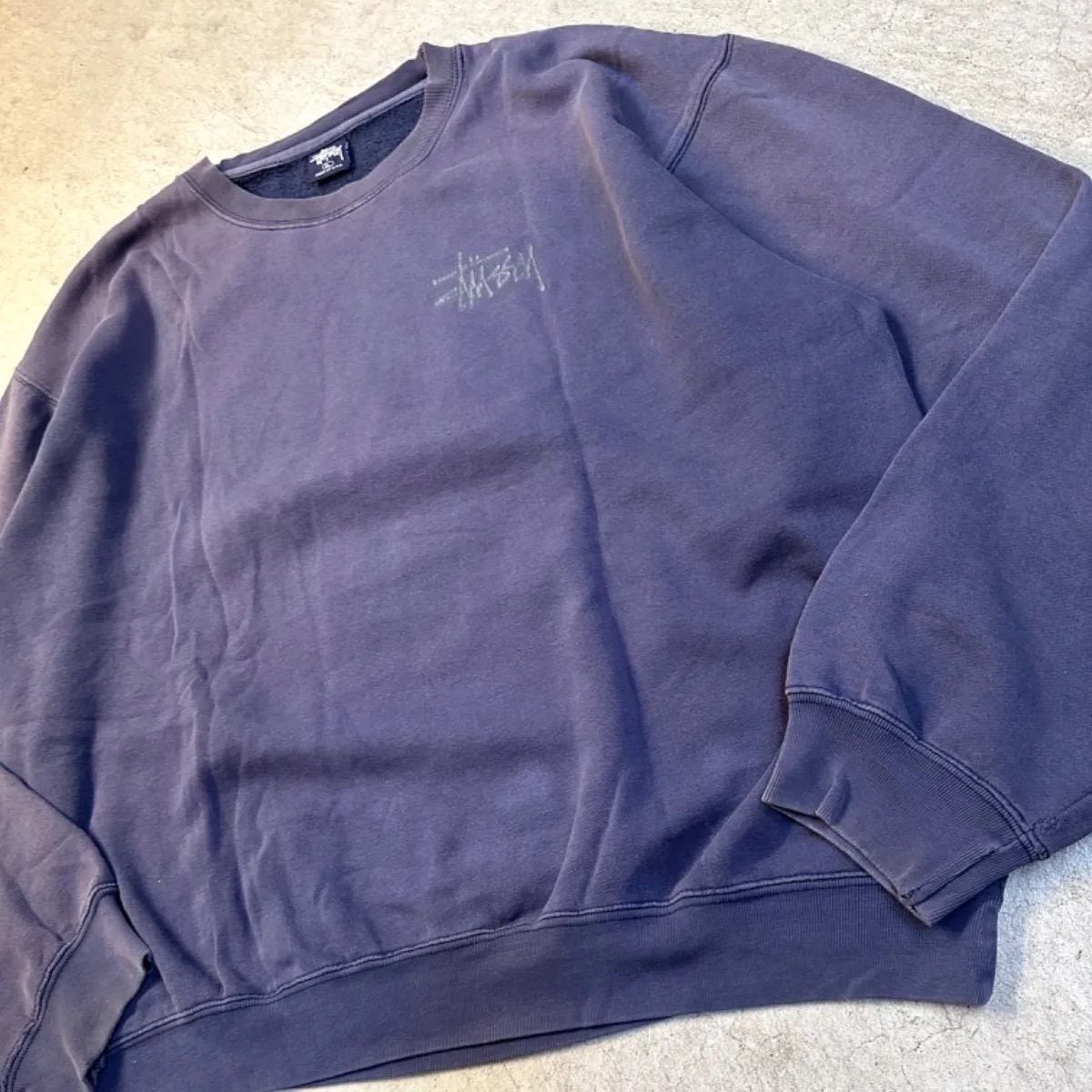 90s old stussy 紺タグ USA製 スウェット ドラゴン 龍 ナス紺 茄子紺
