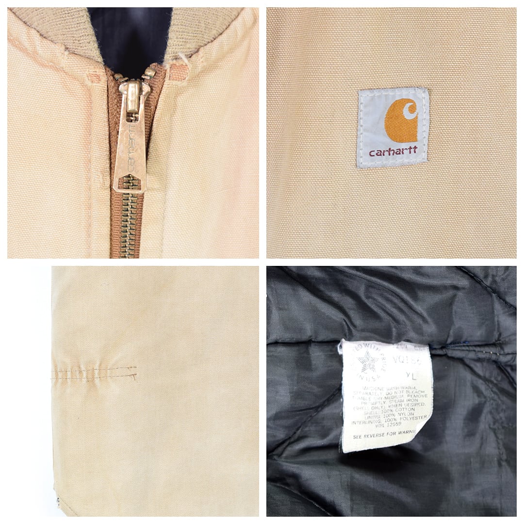 90s カーハート USA製 ヴィンテージ ダックベスト ベージュ フェード