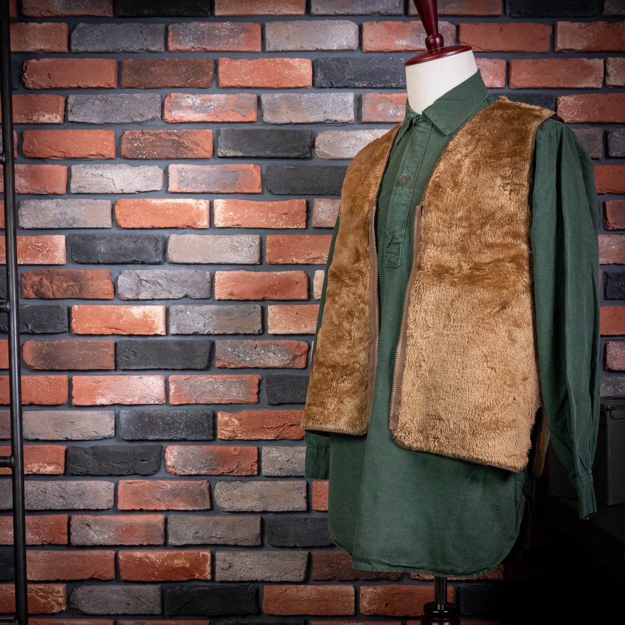 A296】Barbour 3warrant Front Zipper Pile Linner Vest 