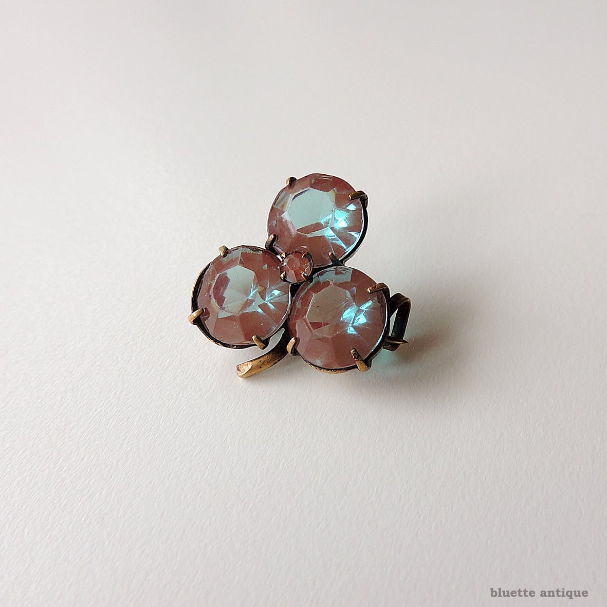 アンティークジュエリー サフィレット クローバー ブローチ