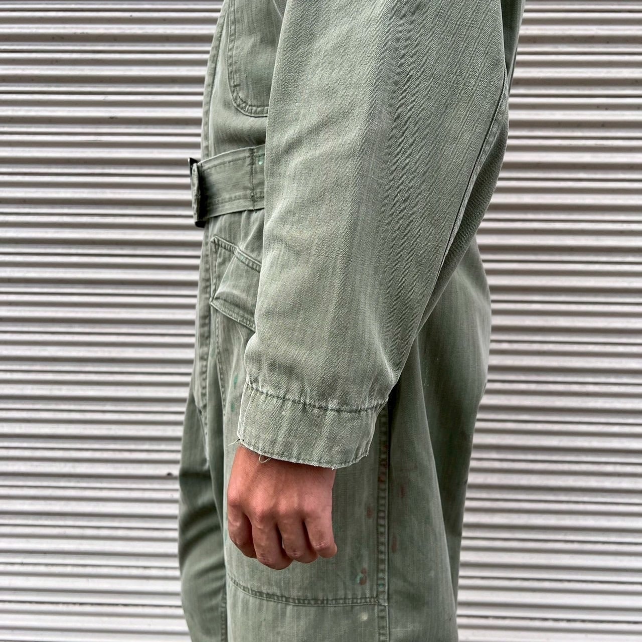 雰囲気抜群 40s US Army 実物 米軍 M43 カバーオール HBT ツナギ 13