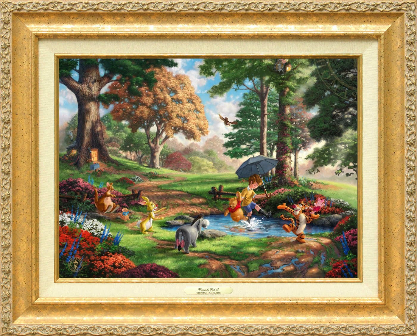 ディズニー「クマのプーさん1」作品証明書 展示用フック付キャンバス