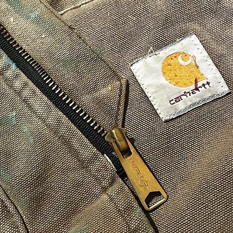 リアルフェード 90s カーハート ダックベスト 腰ゴム USA製 CHT茶系