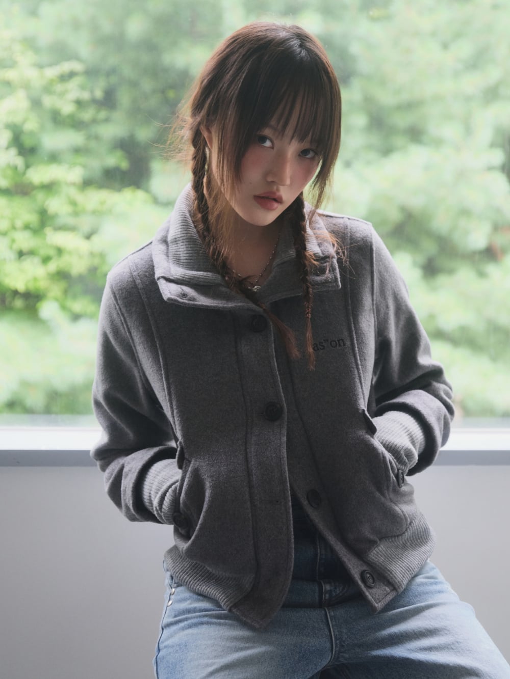 as”on] DUMBO WOOL JACKET / GRAY 正規品 韓国ブランド 韓国通販 韓国