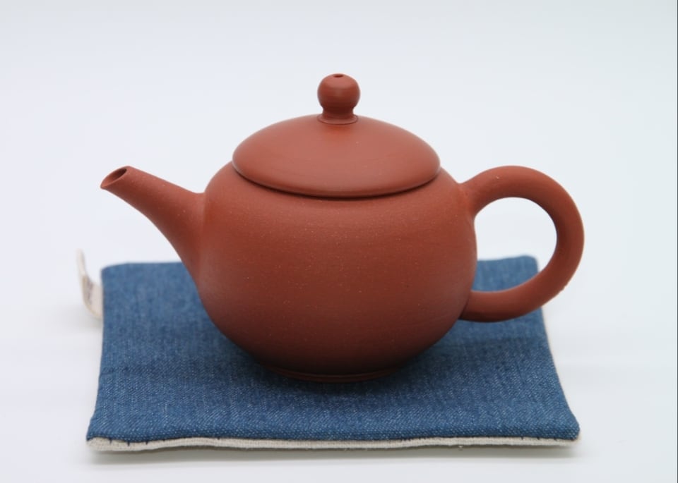 隆邨] 清末古壺 老段泥 行竹鼓壺 底款廖章 逸然軒主人 中国急須 台湾