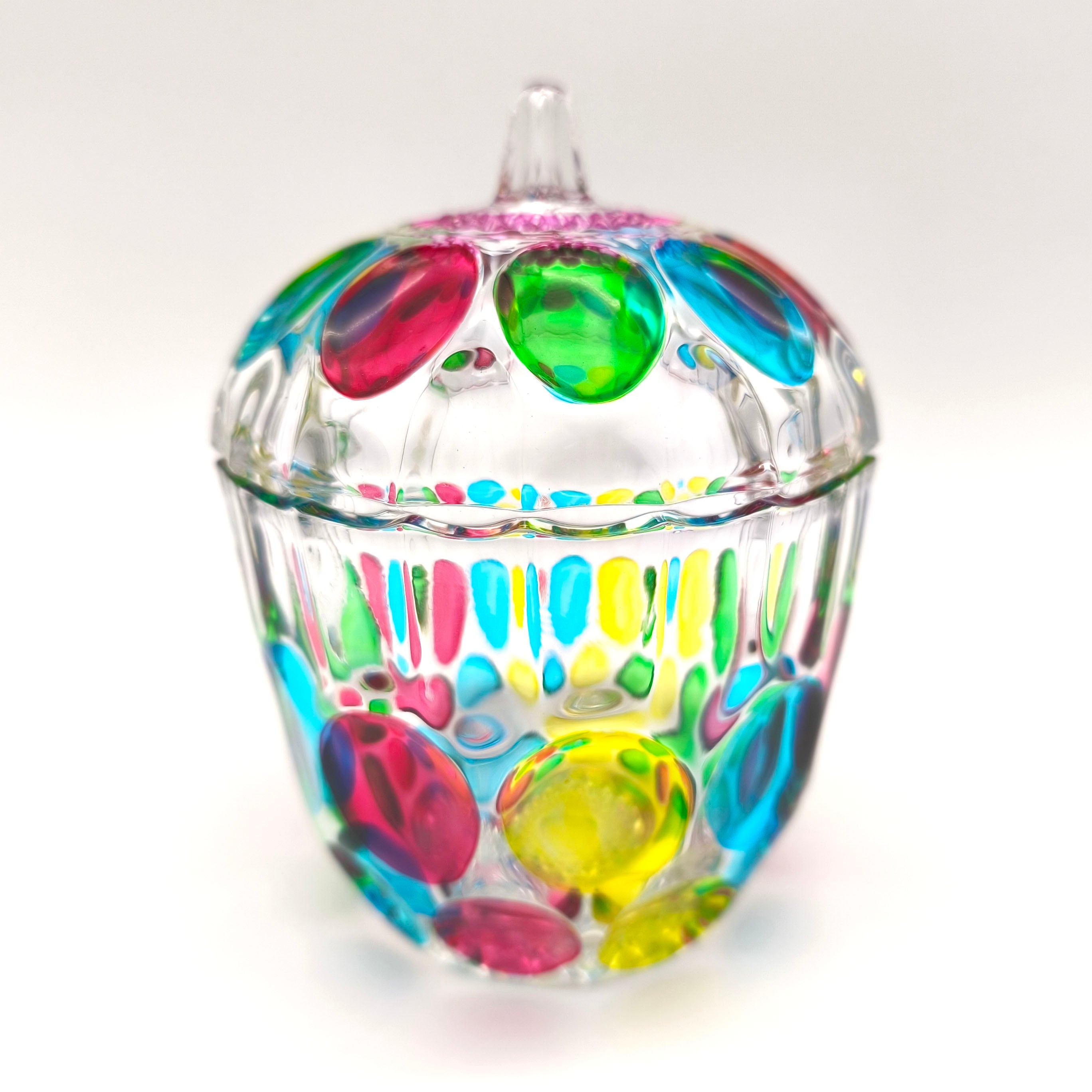 キャンディポット・ガラスキャニスター・小物入れ・昭和レトロ・No