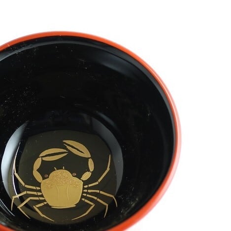 輪島塗 ぐい呑み カニ蒔絵 | 創作漆器 金沢わこう