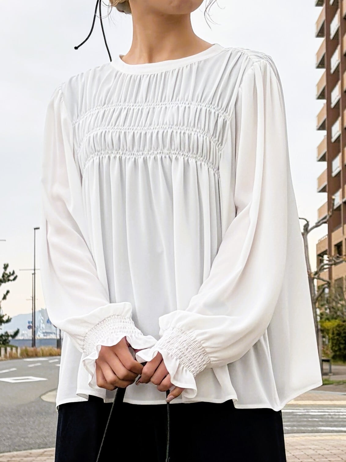 9286KT】シフォンシャーリングブラウス（9113-61023） | 9286 Fashion Lab