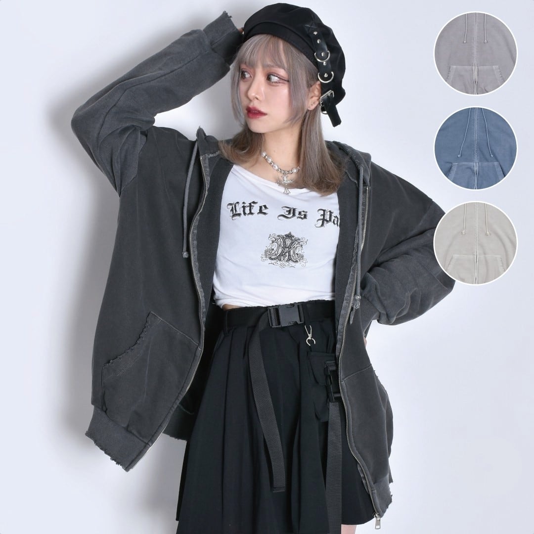 ピグメントダメージ ZIPパーカー | VOLCAN&APHRODITE