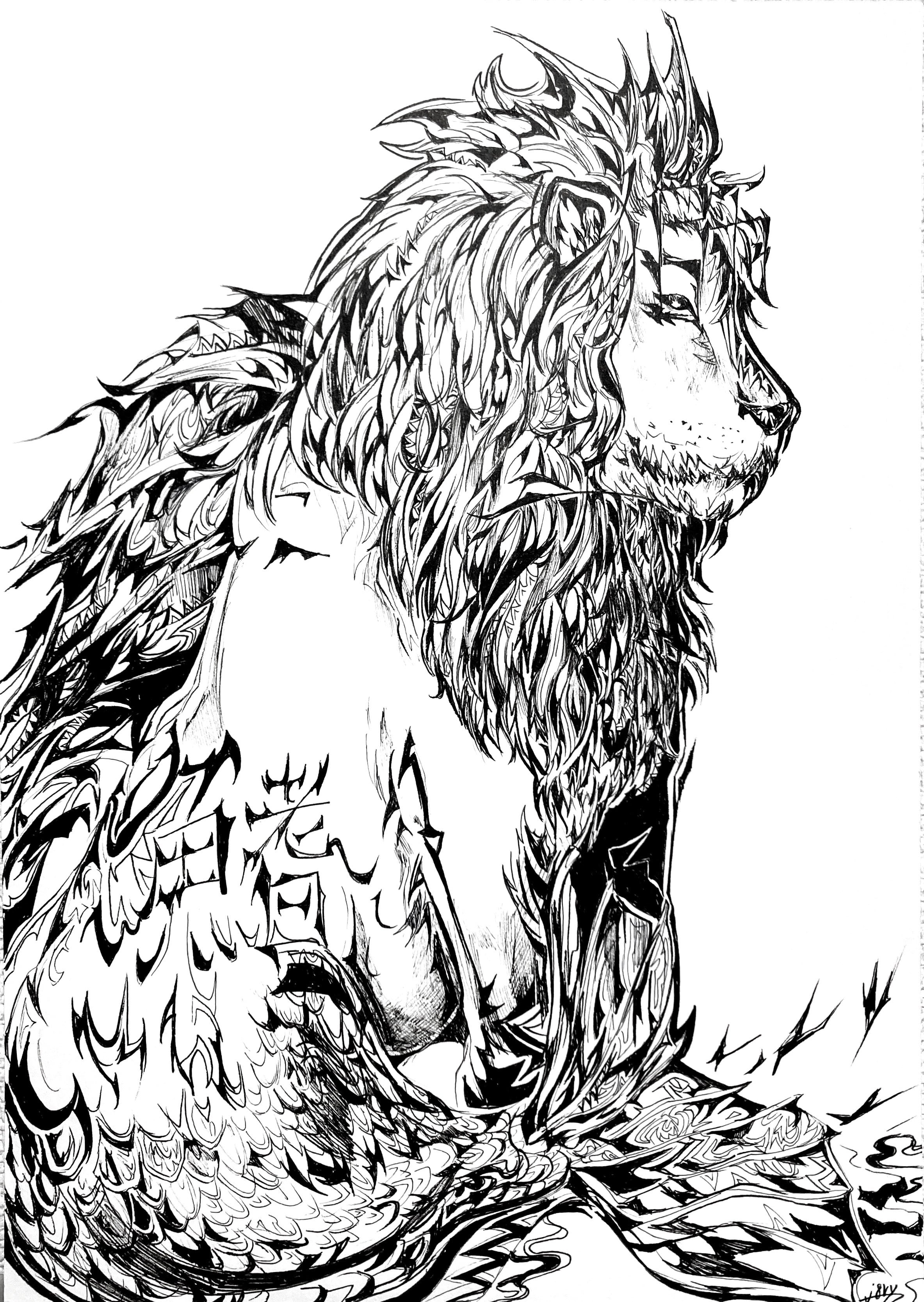 サイ 動物ペン画No.13 【公式通販】