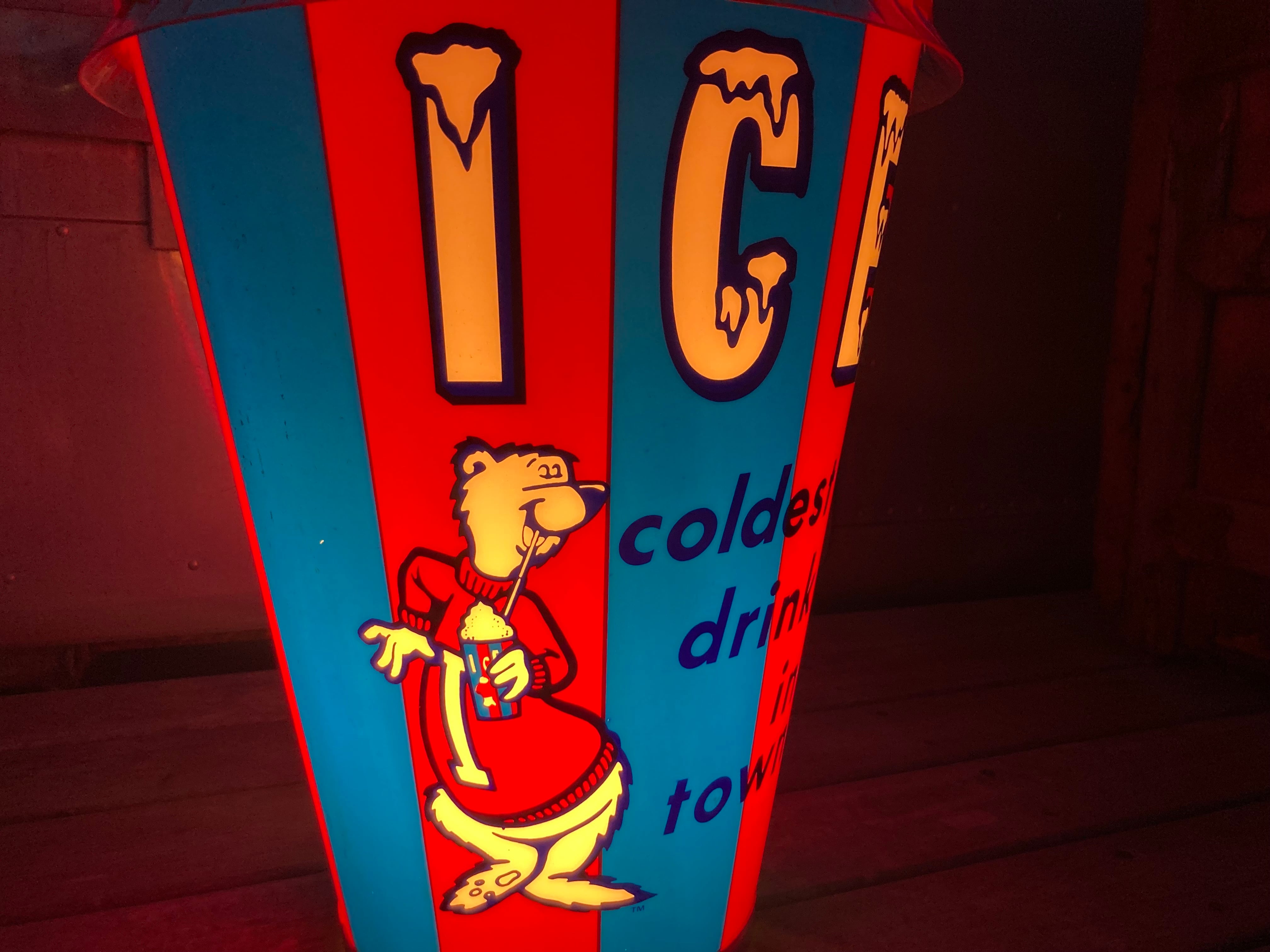希少！ 70年代 アイシーベア ICEE ライトアップ 看板 ランプ ライト