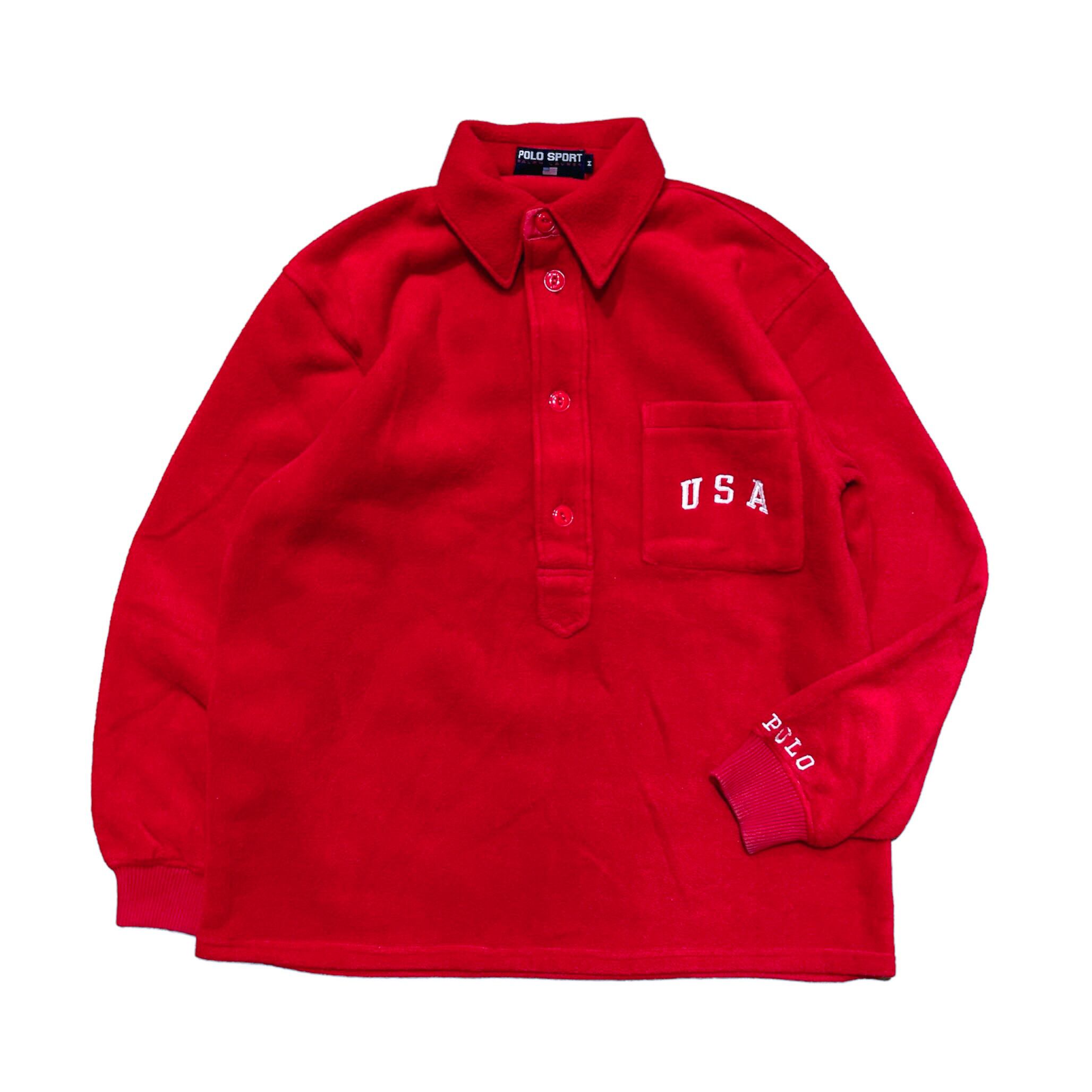 90's POLO SPORT Ralph Lauren Half Button Pullover Fleece M