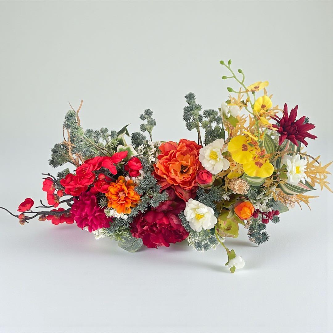 迎春アレンジメント 特大｜新春の華やぎを飾る和モダンフラワー｜正月