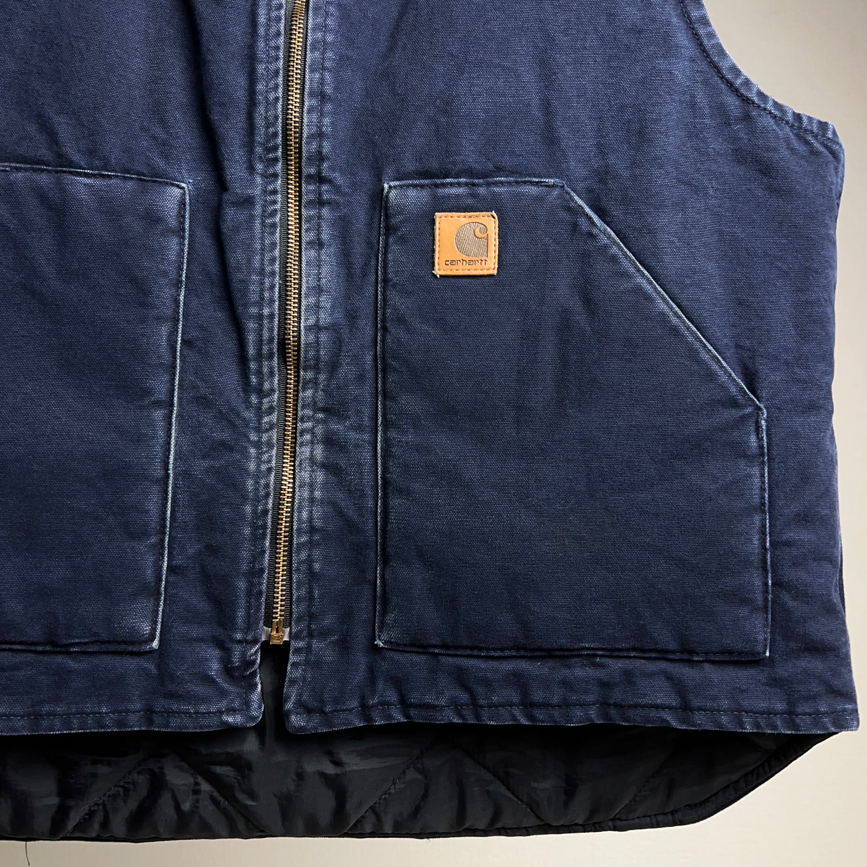 00's~ “Carhartt” Duck Vest SIZE L NAVY 00年代 カーハート ダック