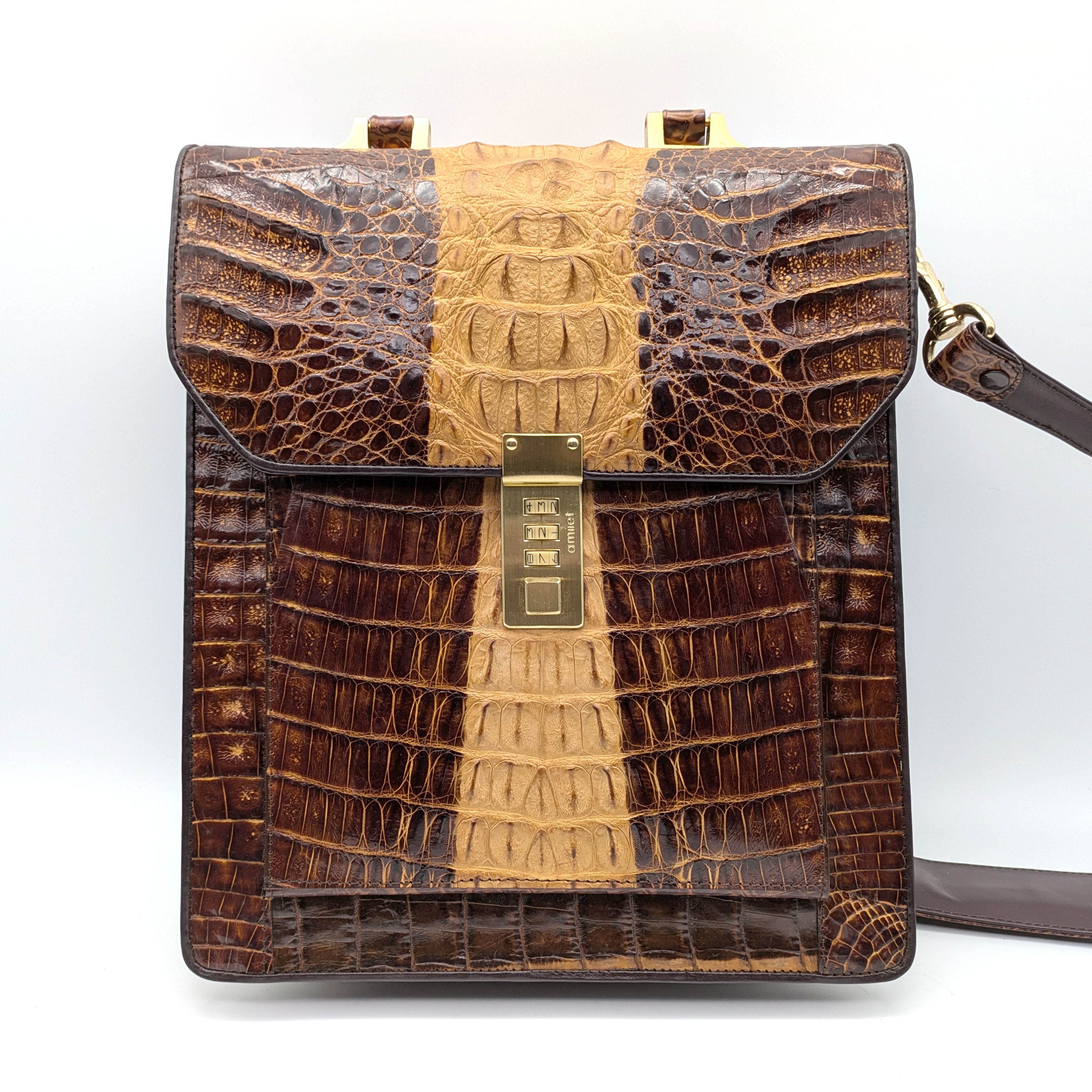amiet・クロコダイル・ワニ革・ショルダーバッグ・No.240925-30・梱包