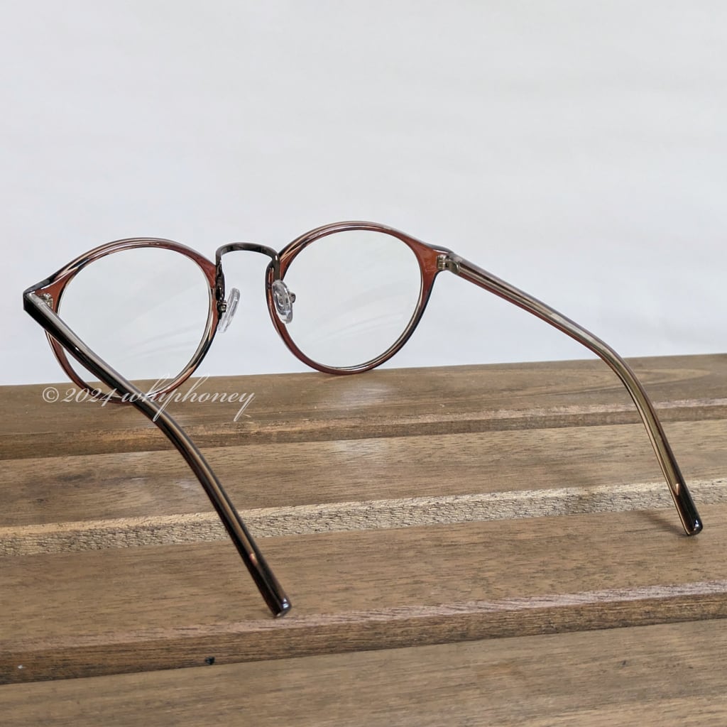 サングラス ラウンドボストンだて眼鏡 ブラウン フレーム クリアレンズ