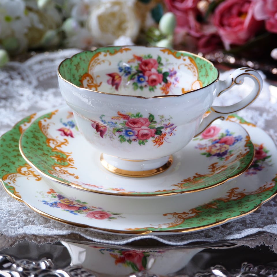 ☆ アンティーク パラゴン カッ,ソーサー、プレート 2客 英国製 英国