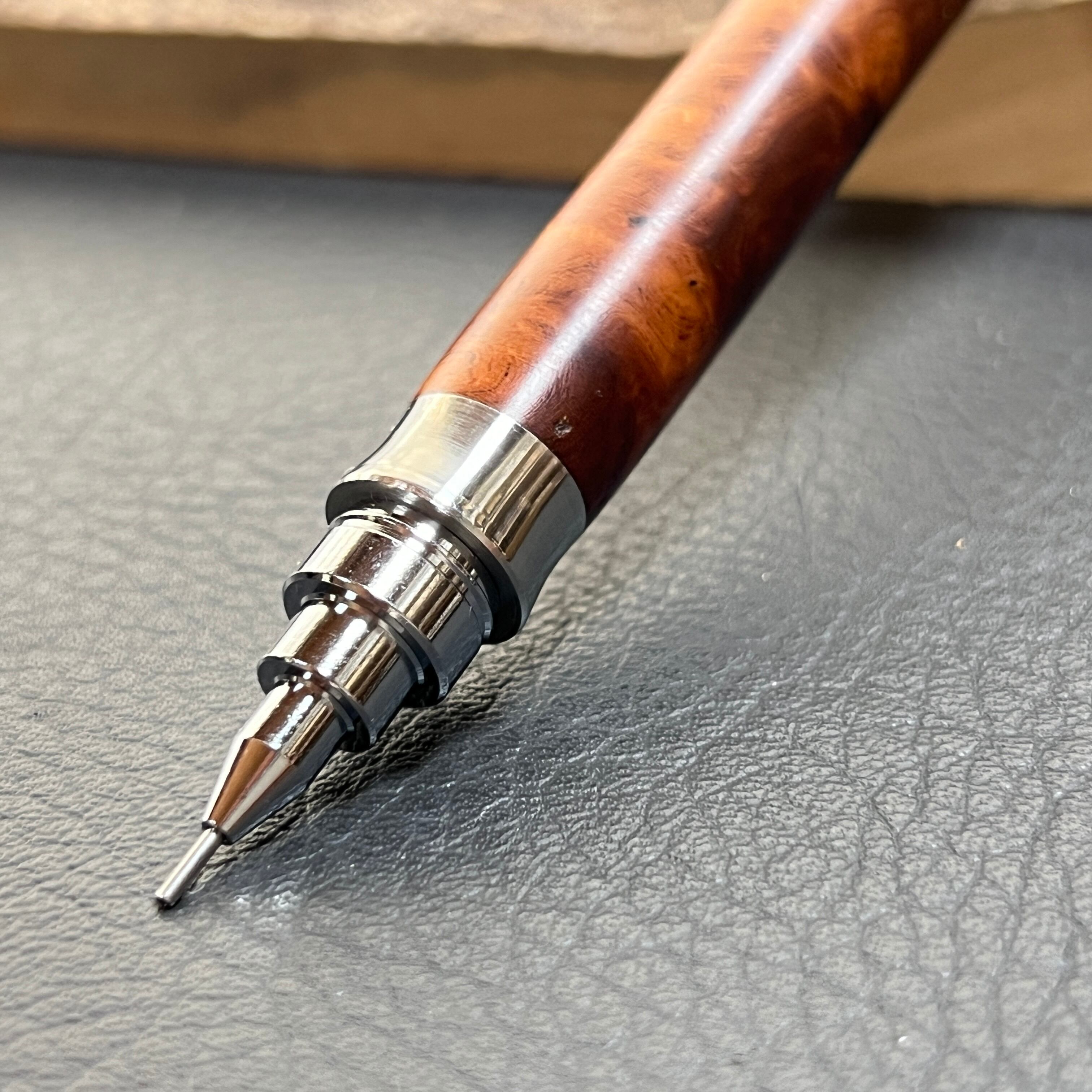 40花梨瘤濃色 木製シャーペン 最強低重心Rタイプ ステンレス | Pay ID