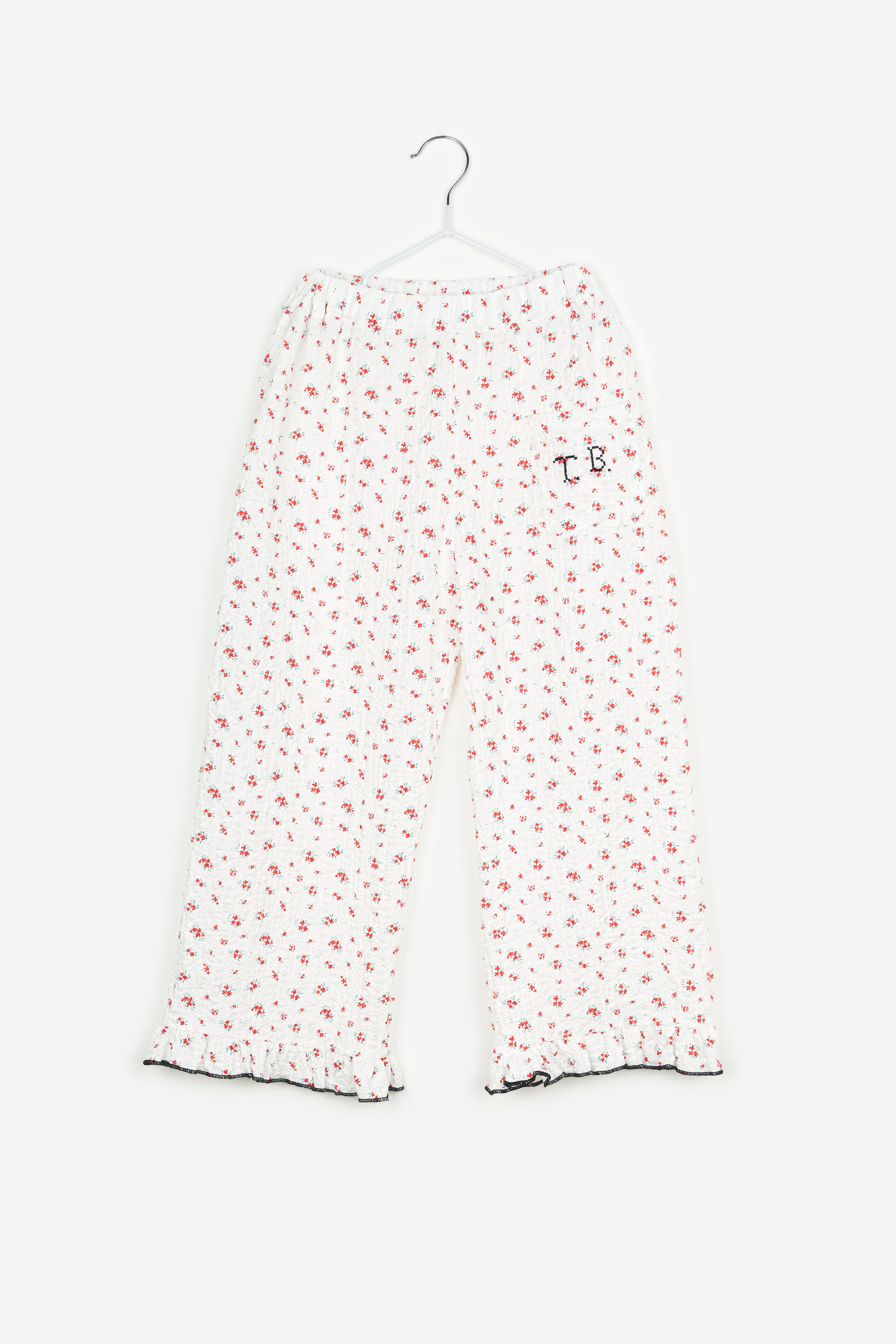 25SS】TOM＆BOY(トムアンドボーイ)SMALL FLORAL PANTS white×red(2y/4y