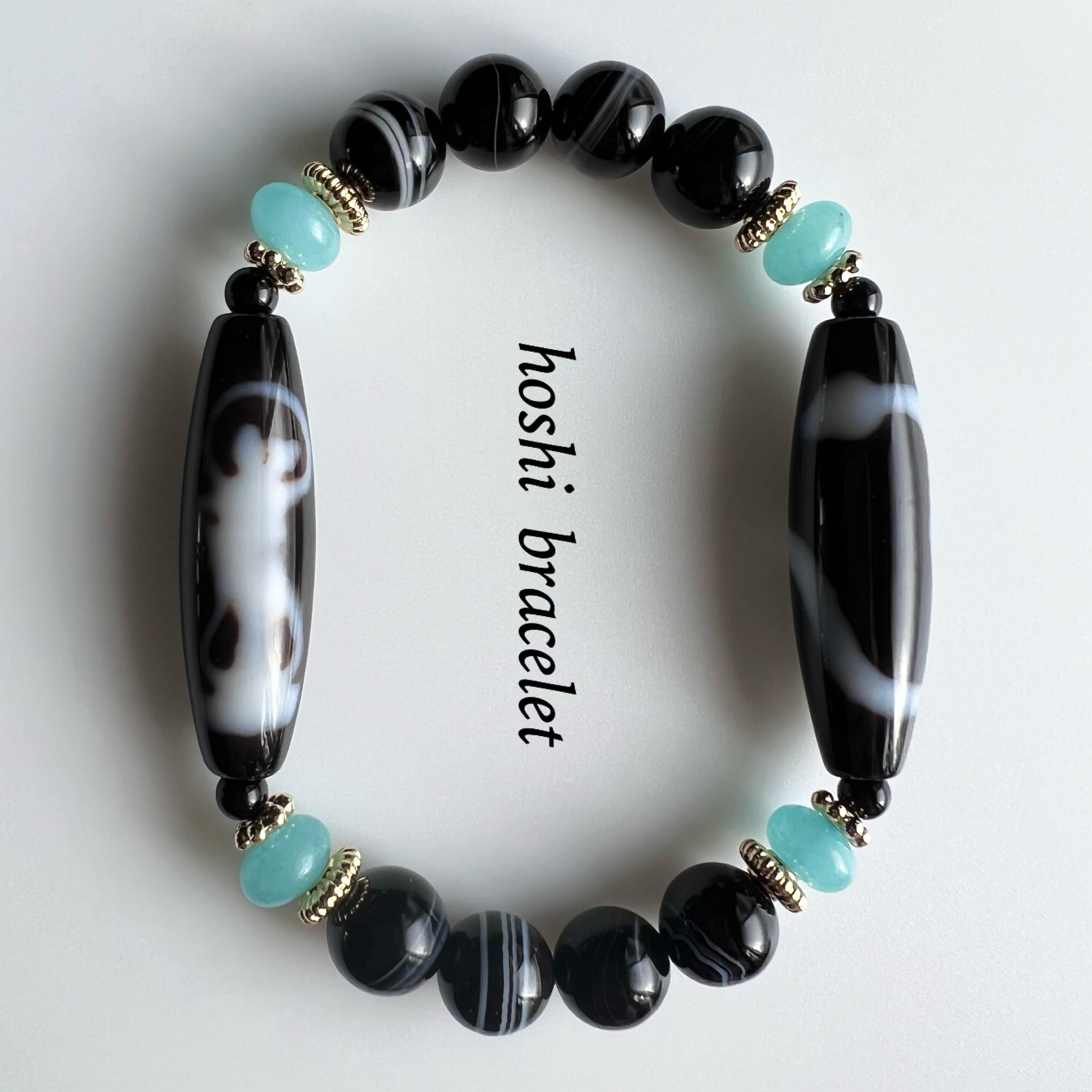 弁財天天珠 白蛇天珠 瑪瑙 天然石 ブレスレット | ほしブレス