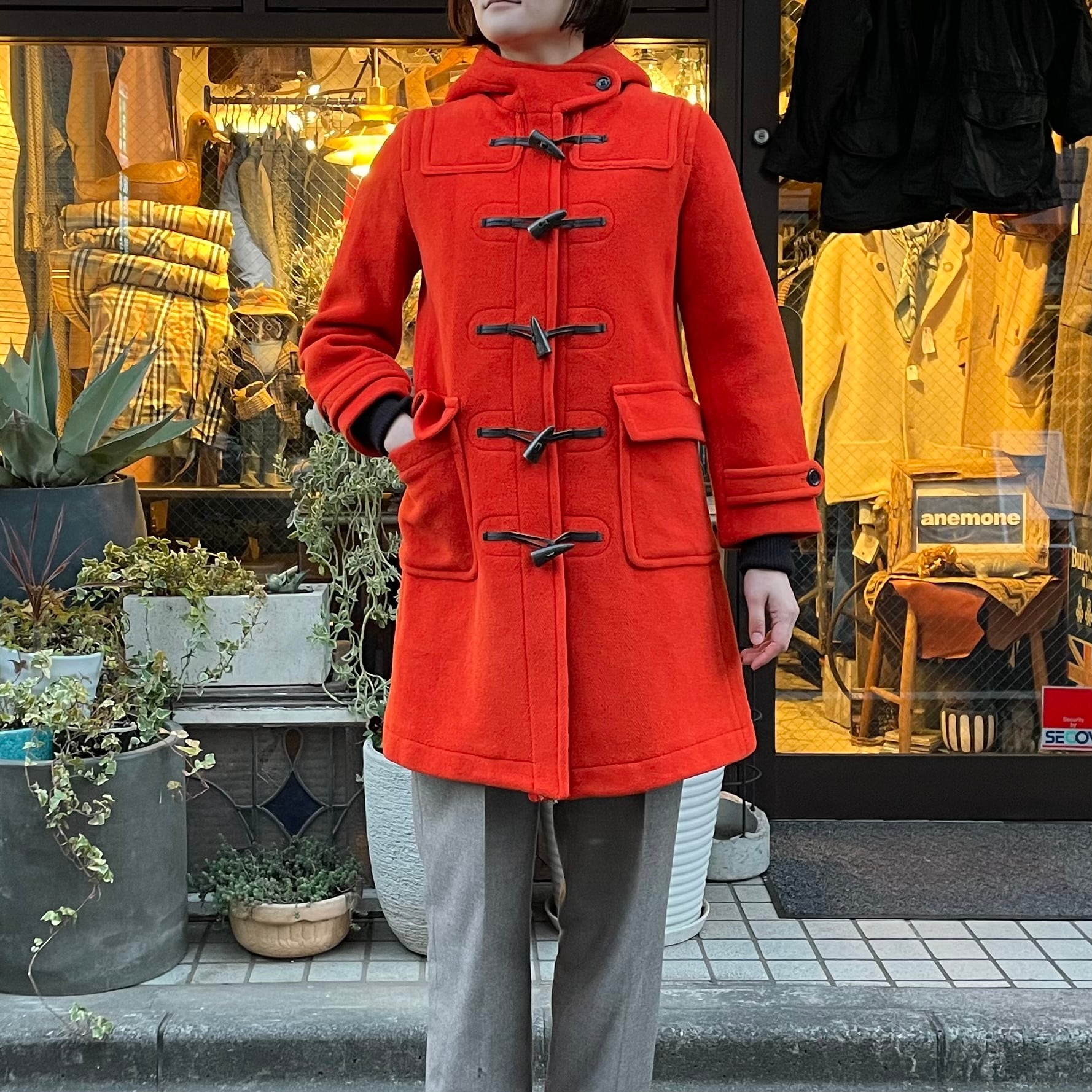 grenfell “ladies duffle coat” orange size36 イングランド製