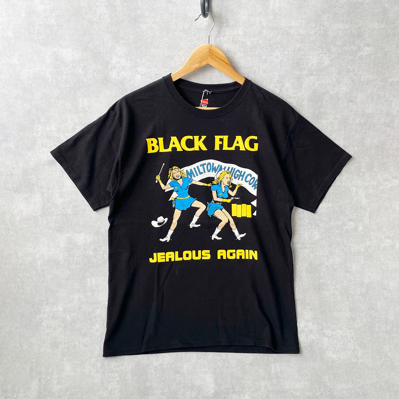 Hanes】BLACK FLAG バンドTシャツ JEALOUS AGAIN NAVY ブラック