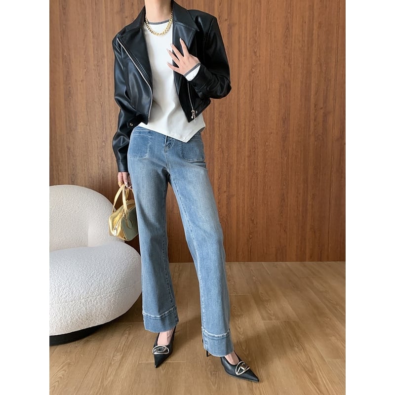 ハイウエスト ストレートデニムパンツ 203908 | きれいめレディース