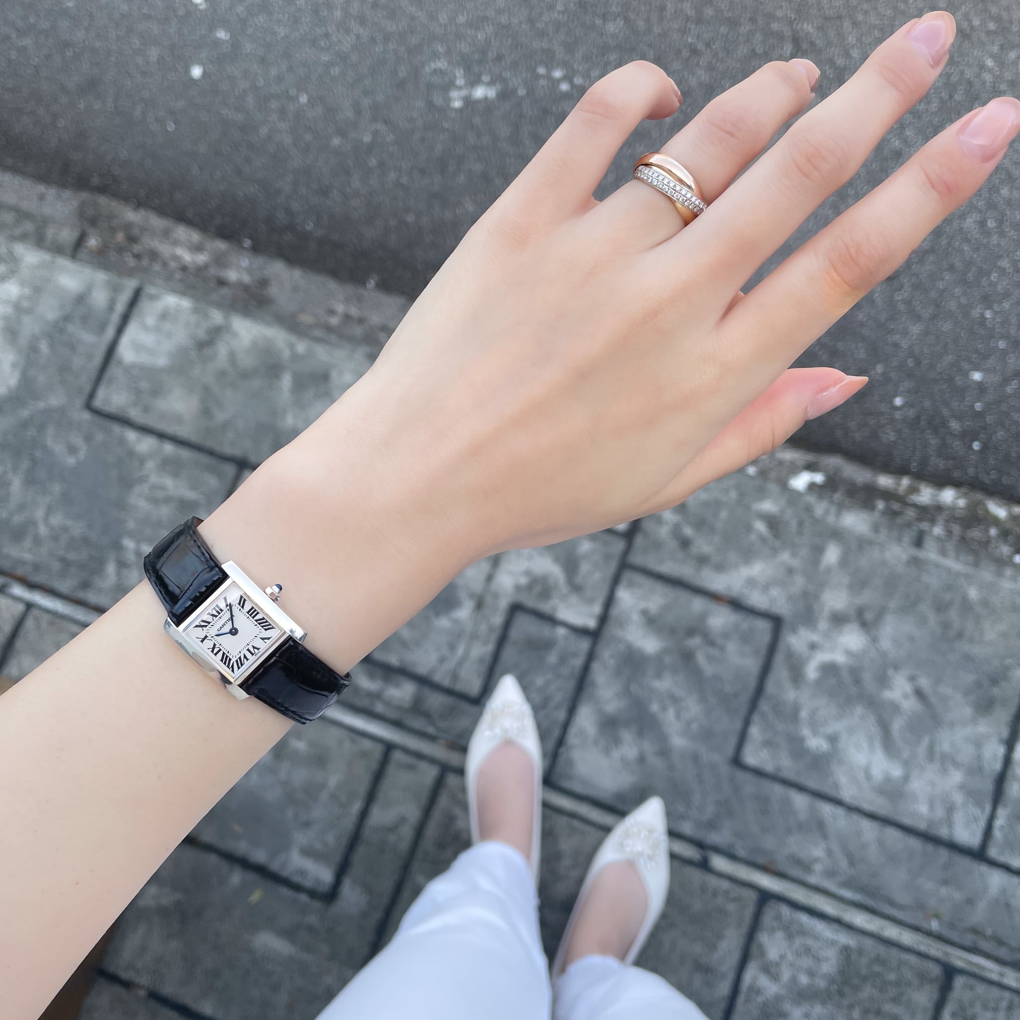 カルティエ タンクフランセーズ SM WG×レザー | Ante Official select