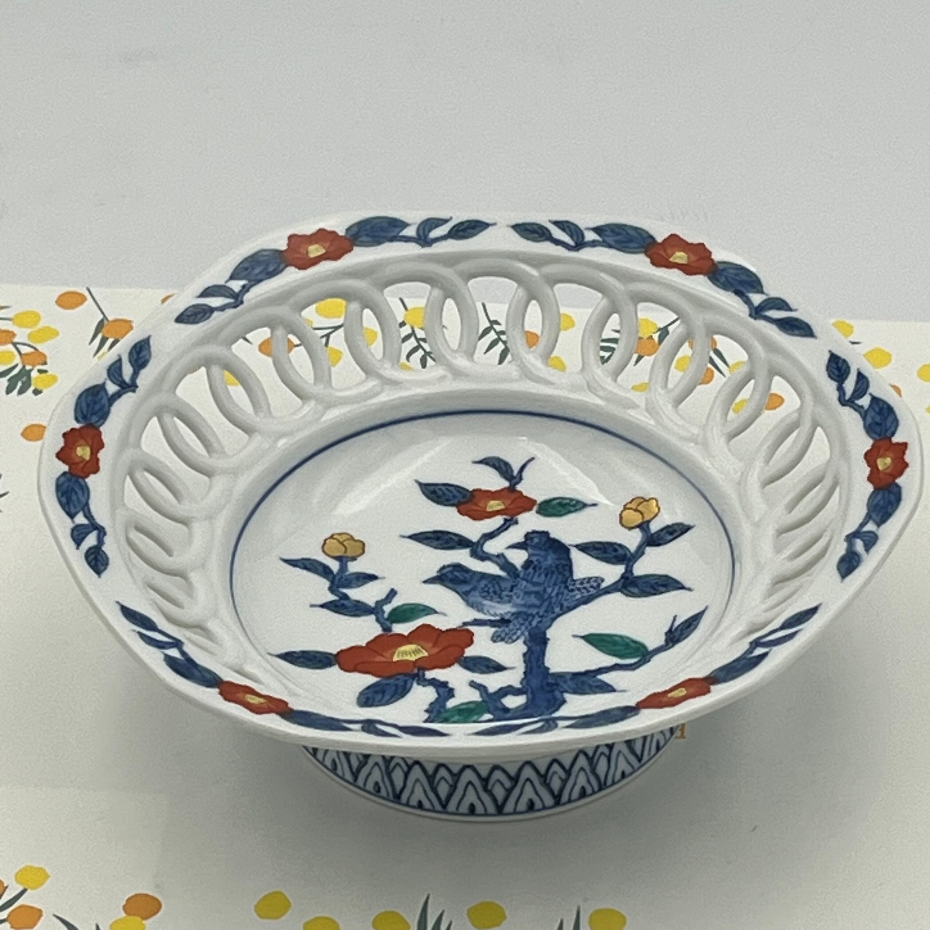 有田焼 松右ェ門窯 果物鉢 梅ささ（25㎝） | 有田焼ショップ まるとも