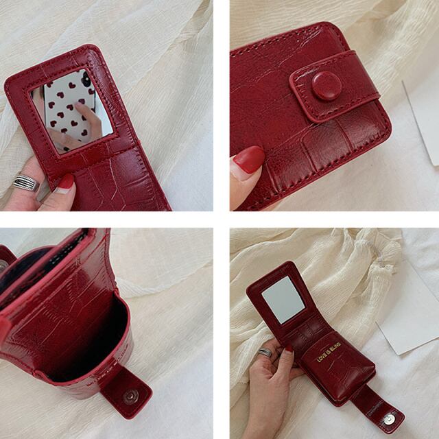 送料無料・即納】 リップケース 鏡付き 口紅ケース リップポーチ