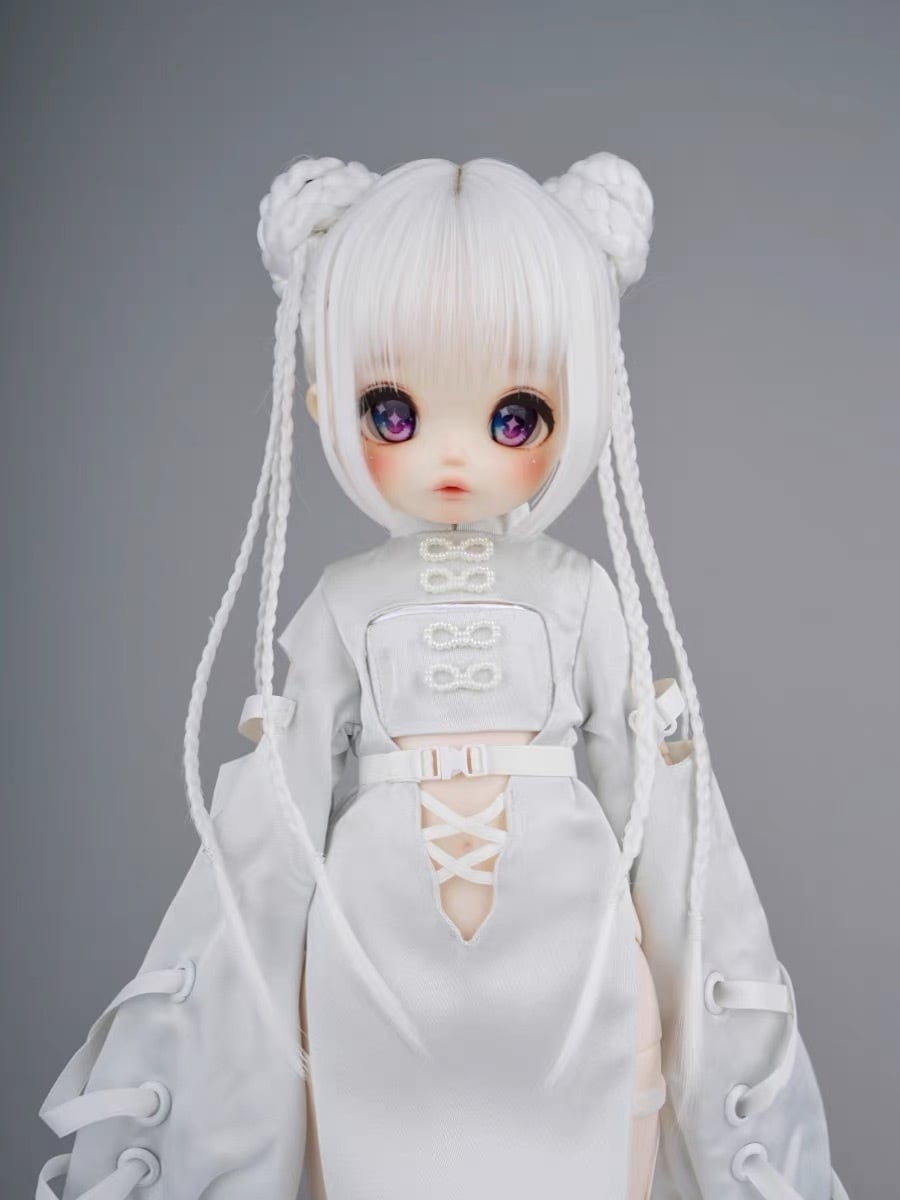全3色！お団子 チャイナ風 三つ編み 丸子 セットウィッグ BJD 1/3 1/4