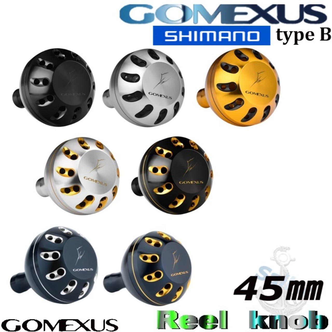 ゴメクサス/シマノ typeB パワーハンドルノブ/45㎜ ツインパワーSW