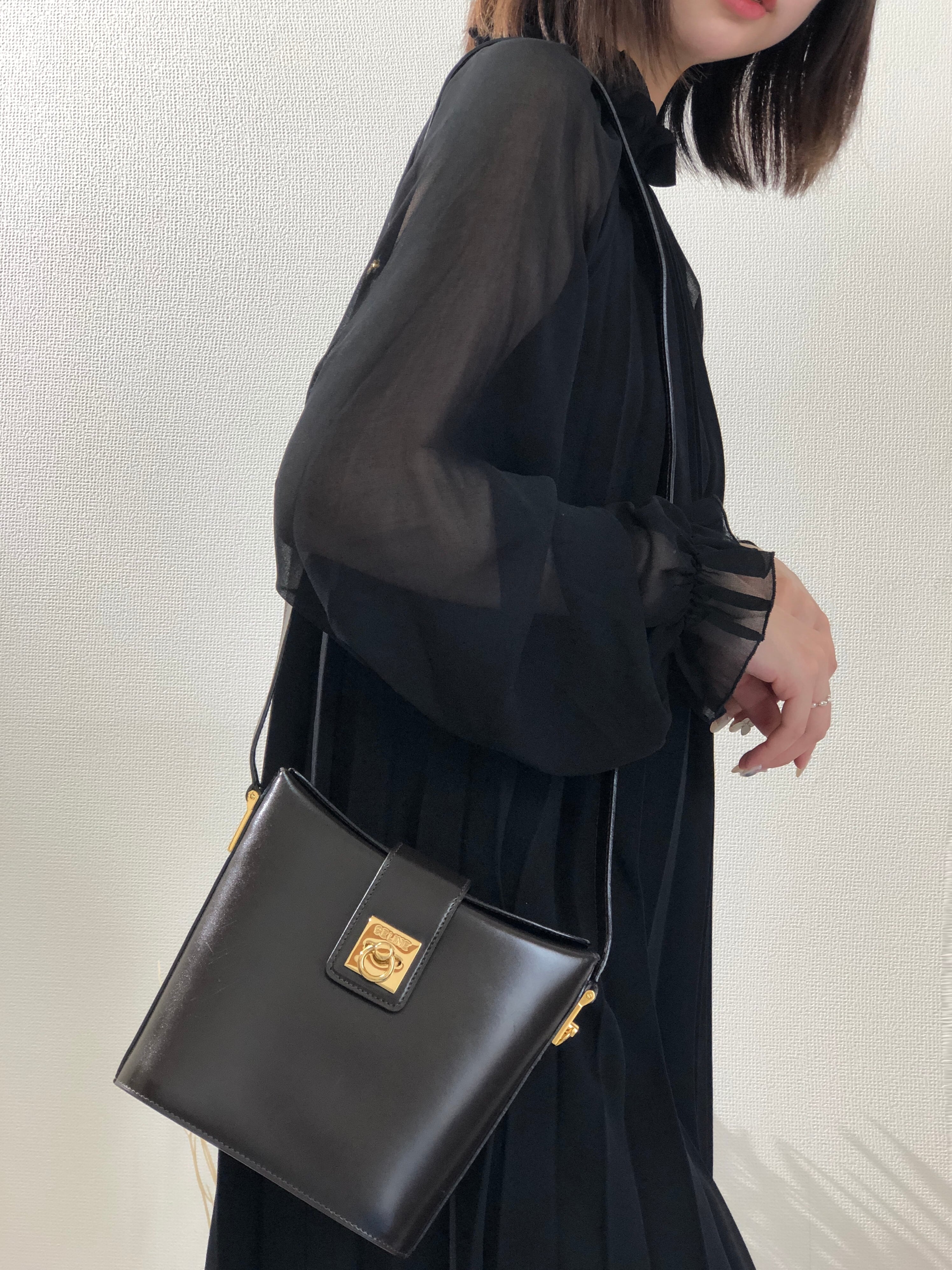 CELINE セリーヌ ガンチーニ レザー バケツ ショルダーバッグ ブラウン
