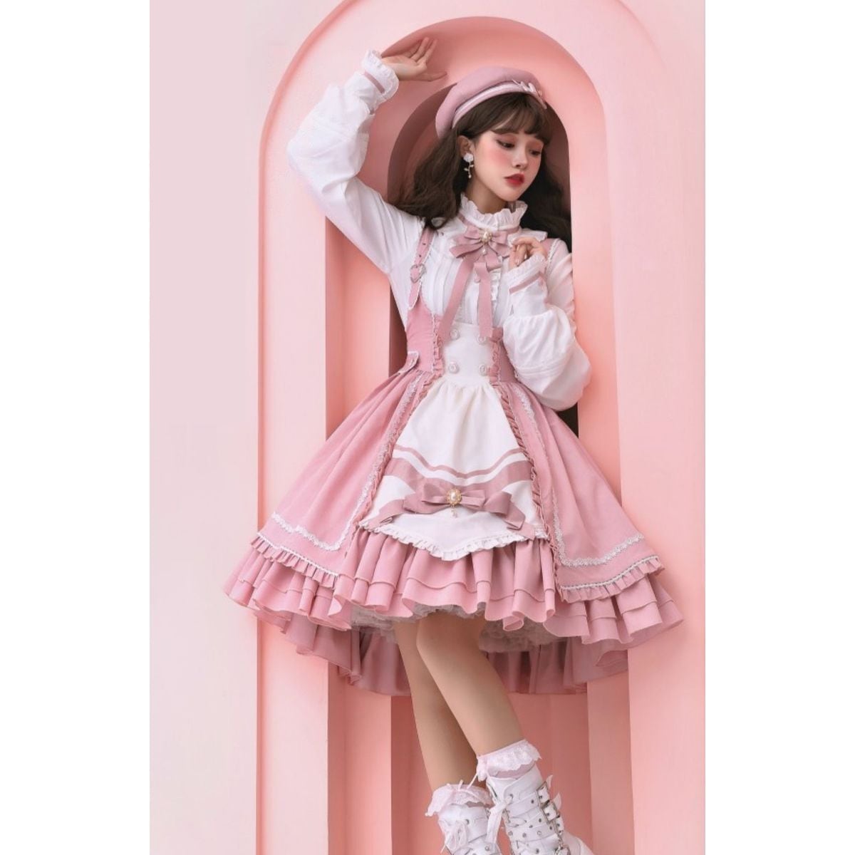 桜色ケープ付きロリータドレスセット | Maiden's Rêve