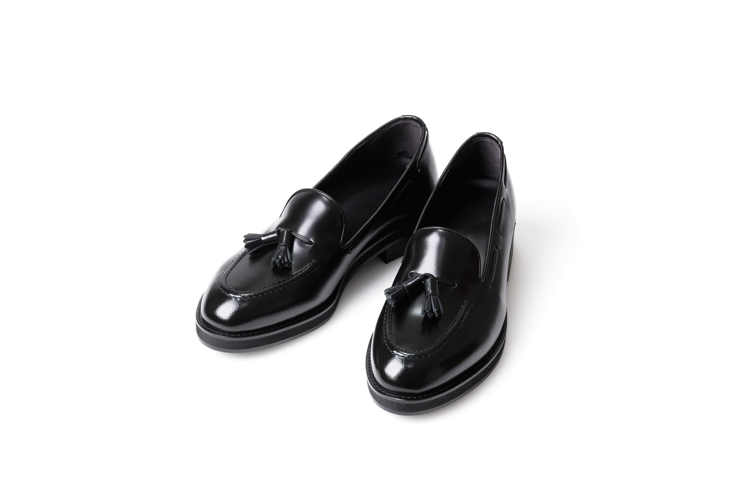 6cmUP シークレットシューズ〉タッセルローファー／黒 | 6cmアップの