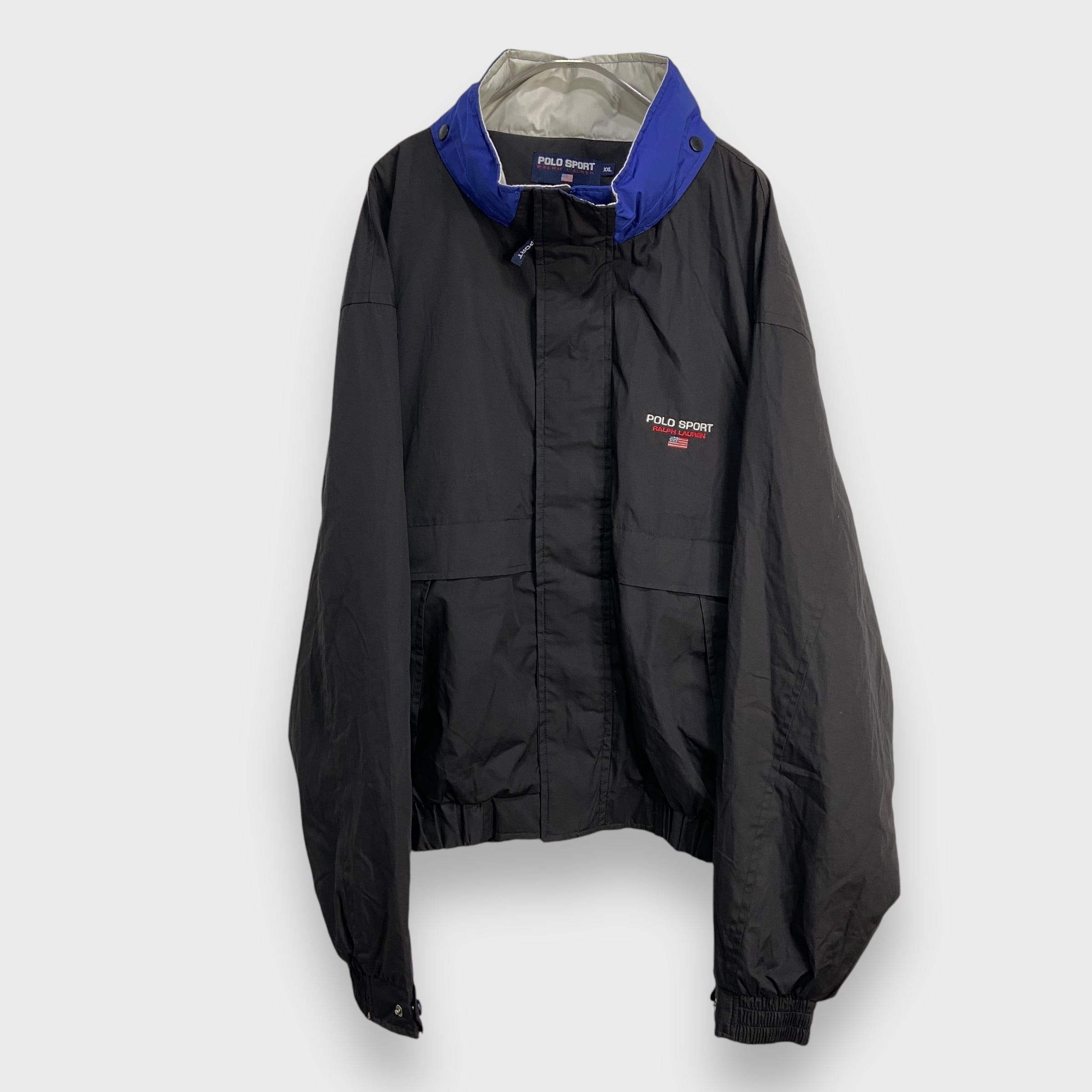 90s USA ポロスポーツ ラルフローレン ナイロンジャケット 黒 XXL