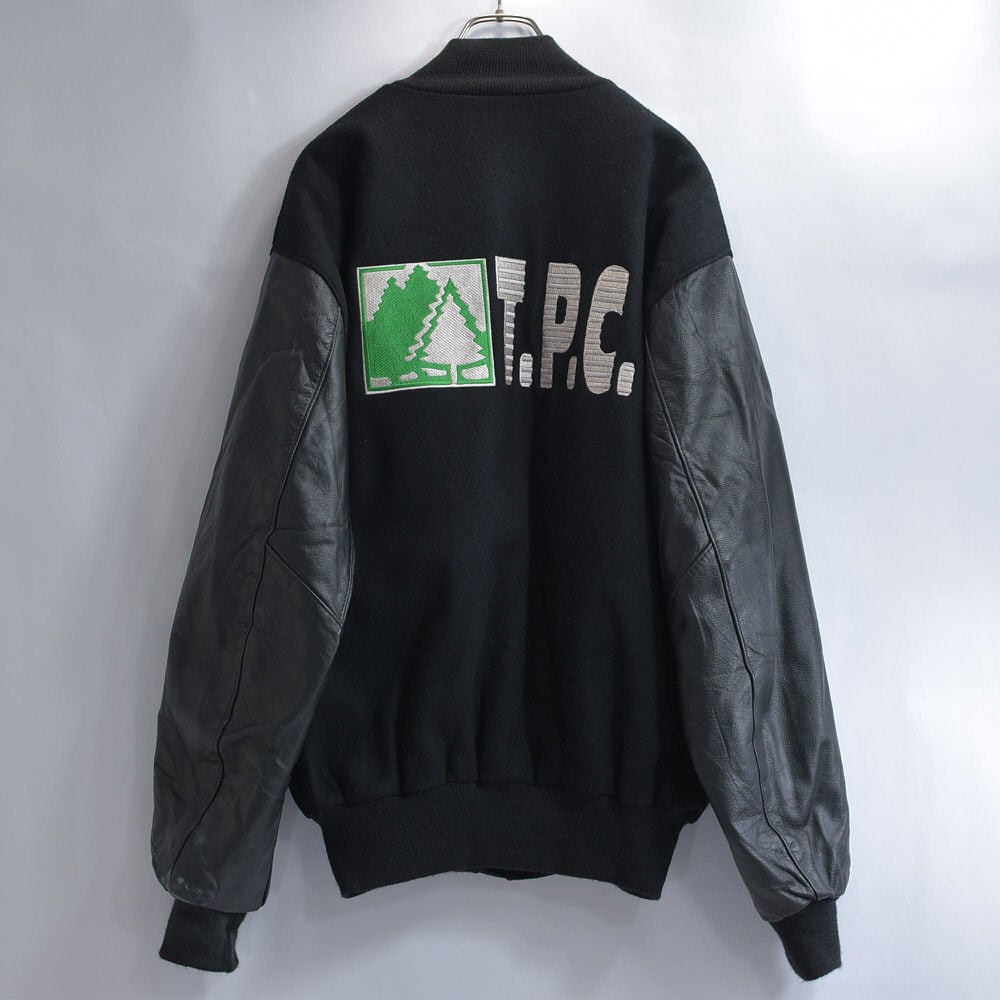 90s アメリカ製 DeLONG デロング オールブラック スタジアムジャケット