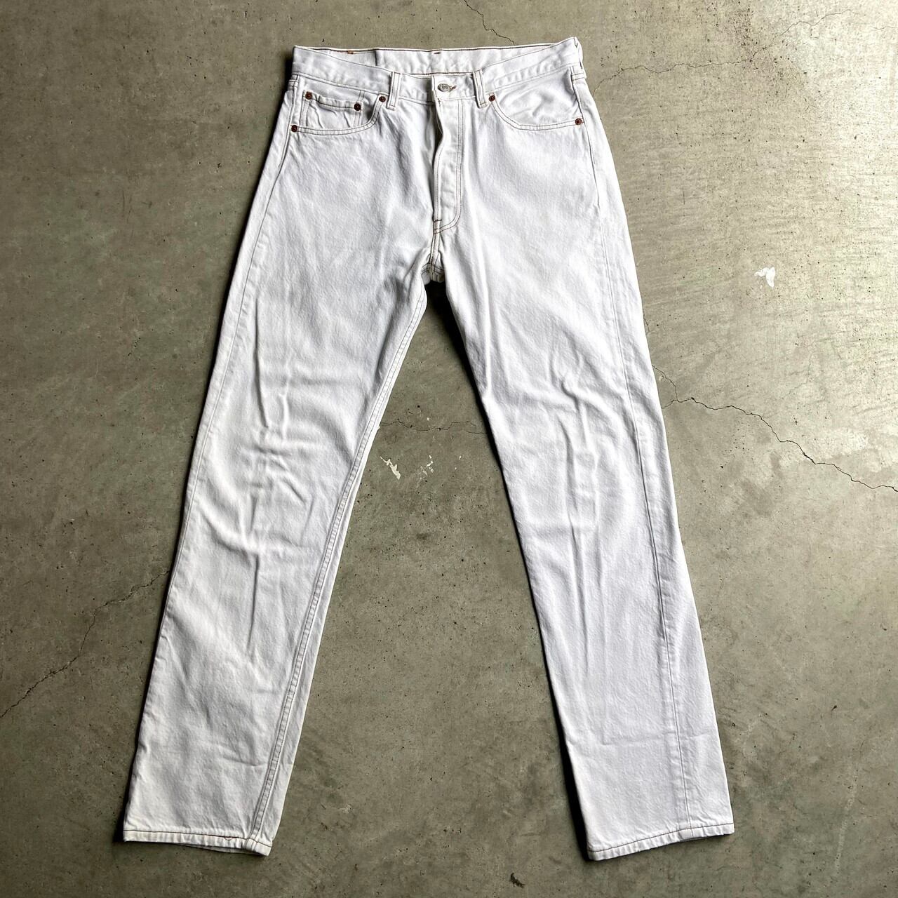 90年代 USA製 Levi's リーバイス 501 ストレート ホワイトデニムパンツ