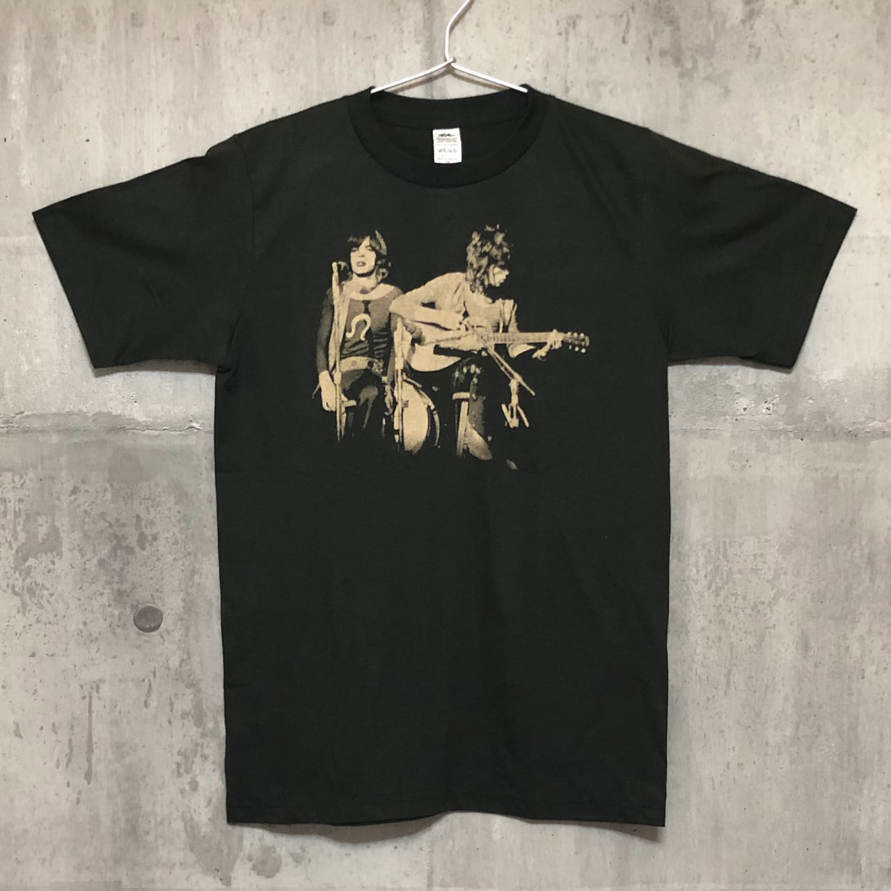 ミック•ジャガー風の黒 長袖Tシャツ Lサイズ ミック•ジャガー風の黒