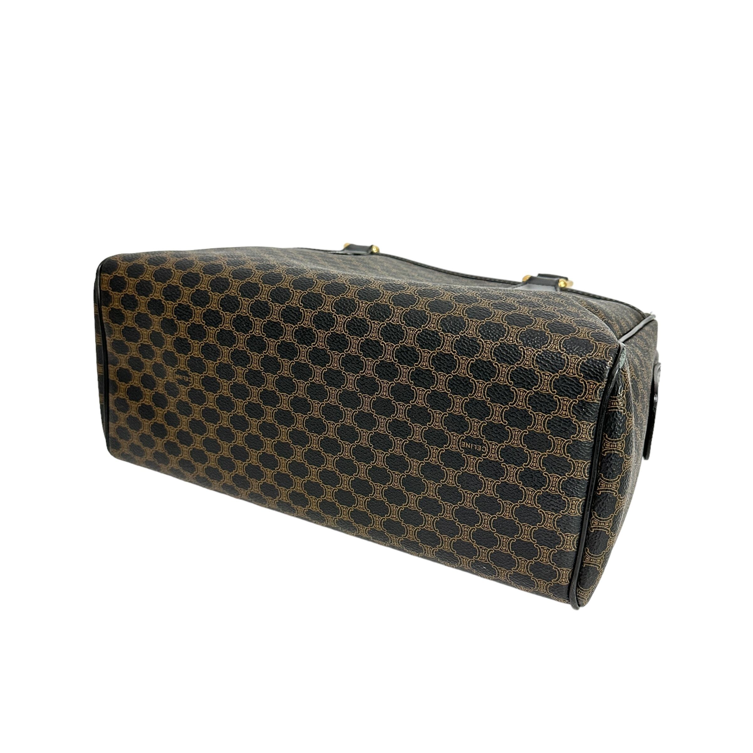 CELINE セリーヌ マカダム柄 ボストンバッグ ブラック 6257-202203 | rean